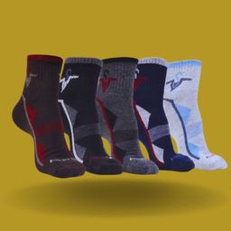MJE Men Pack Of 5 Patterned Ankle Length Socks-image-35