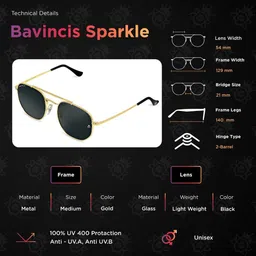 BAVINCIS Unisex Fashion with UV Protected Lens Sunglasses image 4