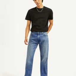 levi's Men's 555 Blue Loose Fit Mid Rise Jeans image 3