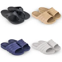 Feel alive Set of 4 Men Solid Ultra Comfortable Lightweight Slipper-picture-15