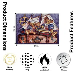 PRAKARTIK 6-Pcs Purple & Brown Cotton Printed Rectangle Table Placemats image 4