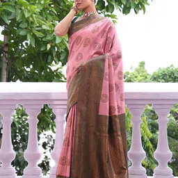Mitera Paisley Woven Design Zari Kanjeevaram Saree image 3