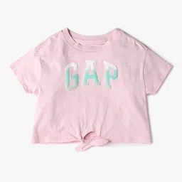 GAP Girls Brand Logo Puff Printed Crop T-shirt-image-0