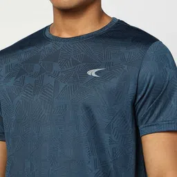 Performax Men Self Design Round Neck Short Sleeves Relaxed Fit Sports T-Shirt image 3