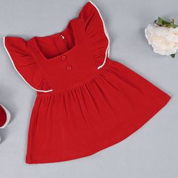 Hijo Kids Wear Girls Flutter Sleeve Fit & Flare Dress-picture-9