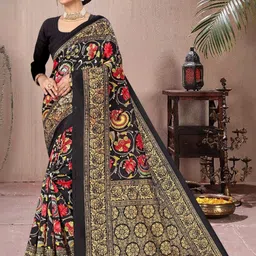 KANOODA Ethnic Motifs Printed Mysore Silk Saree-picture-29