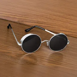 SPADEACES Unisex Black Lens & Silver-Toned Round Sunglasses with image 3