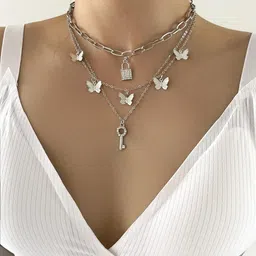 Arzonai Silver-Toned Stainless Steel Necklace-picture-34