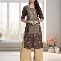 HERE&NOW Women Pack Of 2 Ethnic Motifs Printed Crepe Kurta image 5