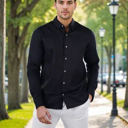 Celio Men Classic Fit Spread Collar Solid Cotton Casual Shirt-picture-19