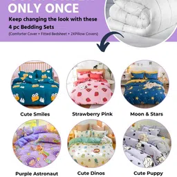 Famyo Pink & Red Strawberries Printed Double King Bedding Set image 2