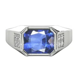 RRVGEM Silver Plated 5.50 Ratti Blue Sapphire Ring-picture-19