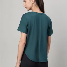 MKH Women Typography Printed Drop-Shoulder Sleeves Dri-FIT T-shirt image 5