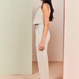 Sage by Mala Lapel Collar Linen Blazer and Waistcoat With Skirt image 3