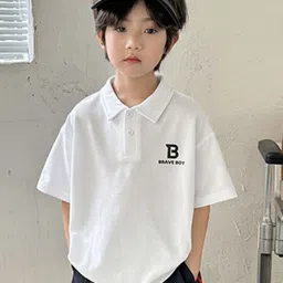 LULU & SKY Boys Polo Collar Pure Cotton Boxy T-shirt-picture-54