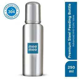 MeeMee Infants Grey & Blue Printed Anti-Colic Feeding Bottle - 250ml-image-84