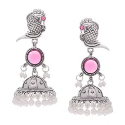 Anouk Peacock Shaped Jhumkas Earrings image 5