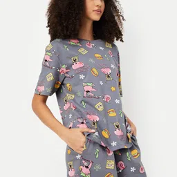 max Women Printed T-shirt & Shorts Pants Pure Cotton Night suit image 5