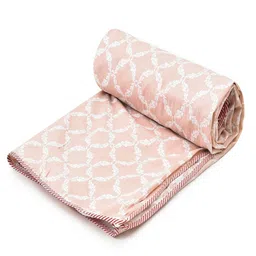 Myntra Elegant Homes Jaal Peach-Color & White Printed Single-Size Duvet Cover With Zipper image 2