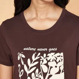 Honey by Pantaloons Women Graphic Printed Round Neck Cotton T-Shirt image 2