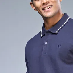MAXZONE Men Solid Polo Collar T-shirt image 5