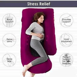 vyomfit J shape Microfibre Solid Pregnancy Pillow Pack of 1 image 2