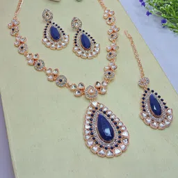 VATSALYA creation Gold-Plated Stone Studded Jewellery Set-picture-7
