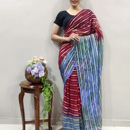 Rangtulika Ethnics Woven Design Zari Organza Saree-image-93