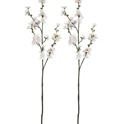 TAYHAA White 2 Pieces Orchid Artificial Flower With Pot image 5