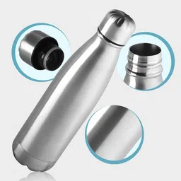 Kuber Industries Silver-Toned 3 Pieces Stainless Steel Water Bottles- 1 L Each image 2