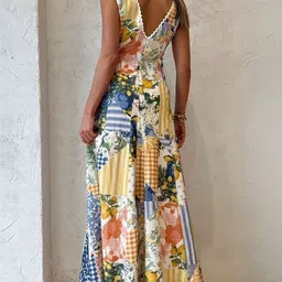 LULU & SKY Floral Print A-Line Maxi Dress image 3