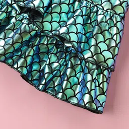includ Girls Metallic Mermaid Print Ruffle Flared Skirt image 5