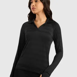 Musclemind Women Self Design Polo CollarT-shirt-picture-19