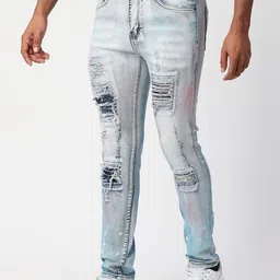 WAIMEA Men Slim Fit Highly Distressed Heavy Fade Stretchable Jeans image 2