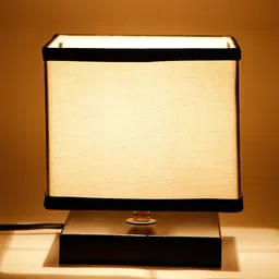 Devansh White & Black Solid Contemporary Square Table Lamp image 4