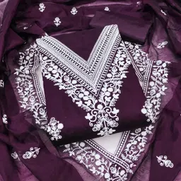 nayanthara trends Unstitched Chanderi Salwar Suit Material Embroidered-picture-10