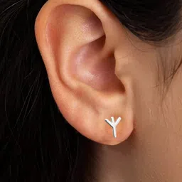 Goldnera 925 Sterling Silver Contemporary Delicate Studs image 3