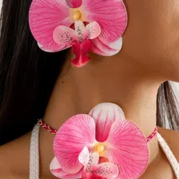 Nui Floral Necklace And Earrings-image-4