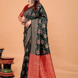 Moda Rapido Woven Design Zari Silk Cotton Kanjeevaram Saree-picture-11