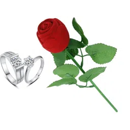 SILVOSWAN Set Of 2 Stone-Studded Finger Ring image 1