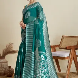 Kalista Floral Zari Silk Blend Saree image 4