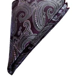 VOICI Men Purple Color Paisley Printed Pocket Square Coat Hanky-picture-13