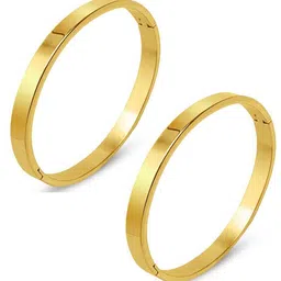 Adhvik Set Of 2 Gold-Plated Kada Bracelet-picture-10