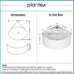 plantex Ceramic Wall Hung Basin/Corner Bathroom Basin/Wall Mounted Wash Basin-(EVA) Corner Basin image 3
