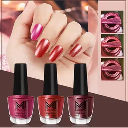 MI FASHION Set of 3 High Shine Long-Lasting Nail Lacquer 12 ml Each - Metallic Red 06 - Reddish Bronze 07 - Metallic Maroon 10-image-22