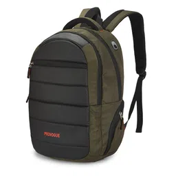 Provogue Unisex Olive Green & Black Brand Logo Backpack with Reflective Strip image 4