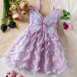 INCLUD Girls Butterfly Applique Tulle Overlay Smocked Fit & Flare Dress-picture-23