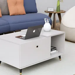 HEXA RED White Textured Wooden Rectangle Coffee Table-picture-11