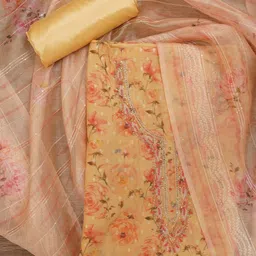 SHADOW & SAINING Printed Organza Unstitched Dress Material-picture-12