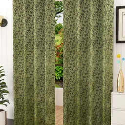 Galaxy Home Decor Green Set of 2 Room Darkening Door Curtain-image-56